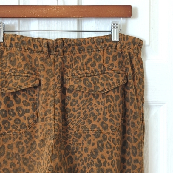 Sanctuary x Anthropologie Leopard Print Cotton Knit Slim Fit Joggers Brown XL - Picture 13 of 16